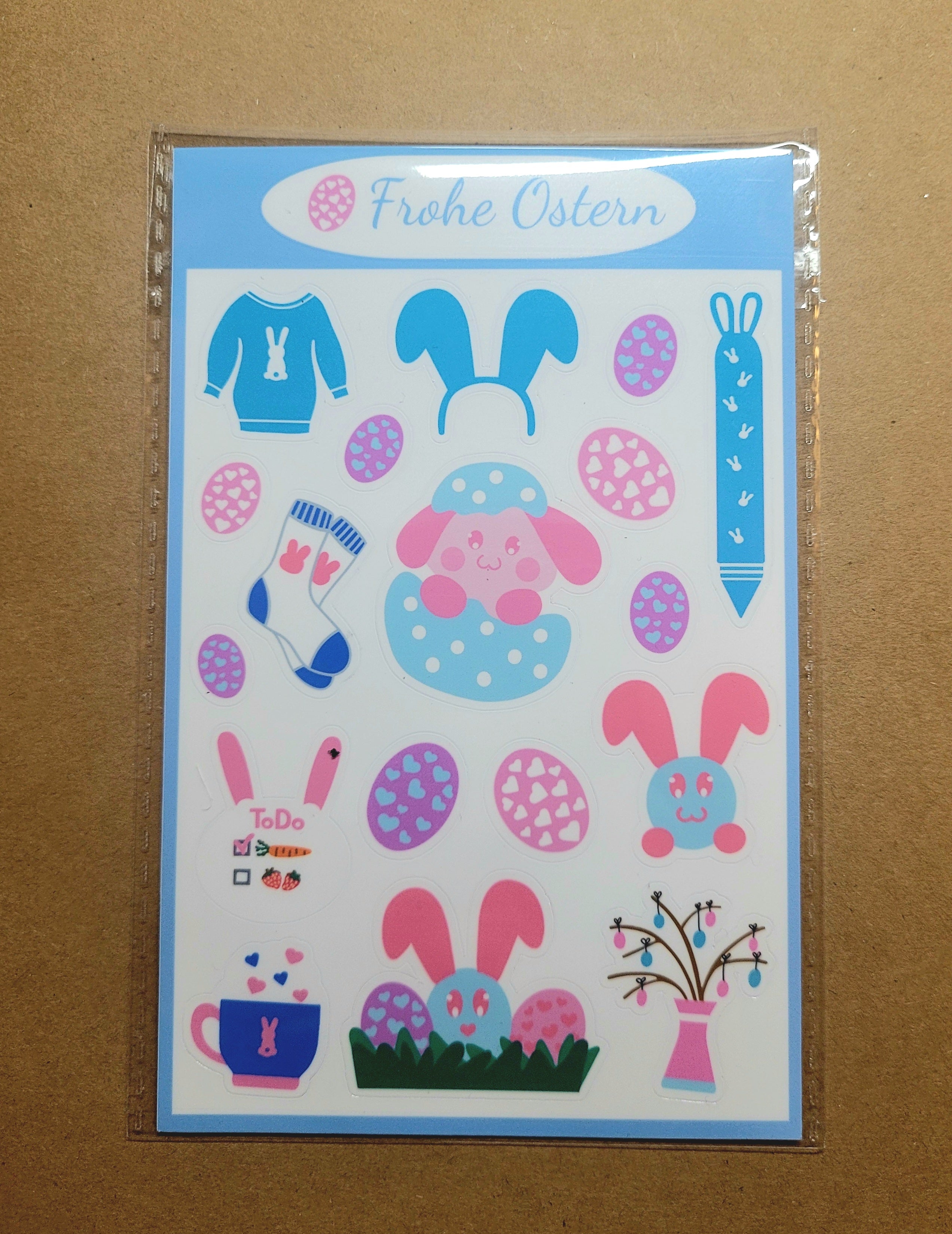 Sticker Frohe Ostern! (hellblau)